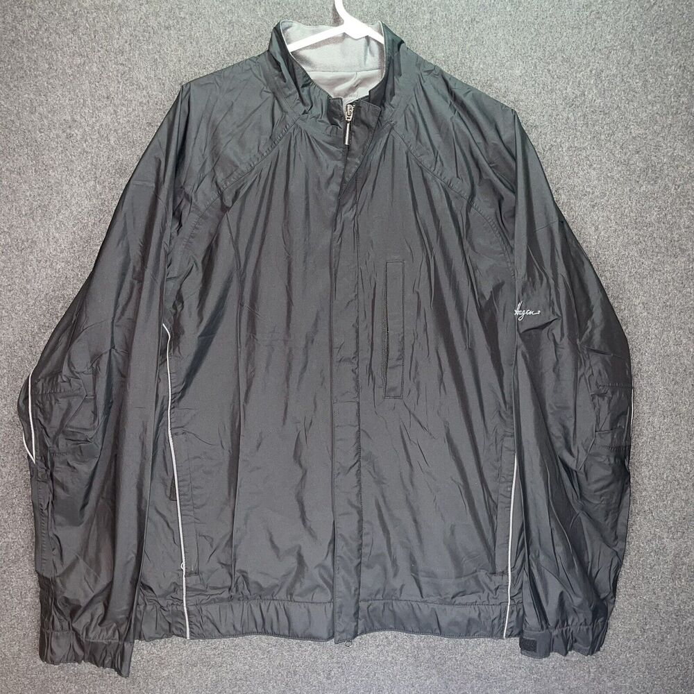 Walter Hagen 11 Golf - Zip Up Windbreaker and Rain Jacket - Black - Size Medium